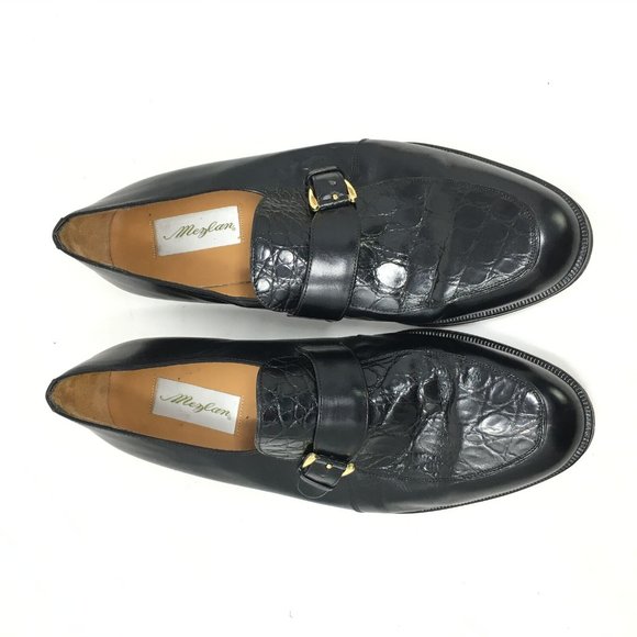 Mezlan Loafers Shoes Size 12 W Black Crocodile